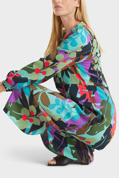 Dress in colourful leaf design