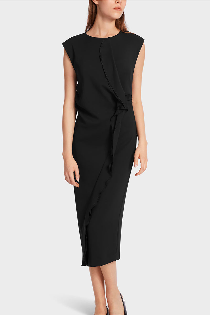 Figure-hugging dress with ruffle detail