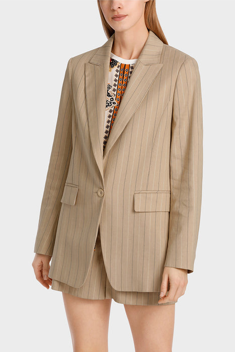 Pinstriped blazer with glitter effect