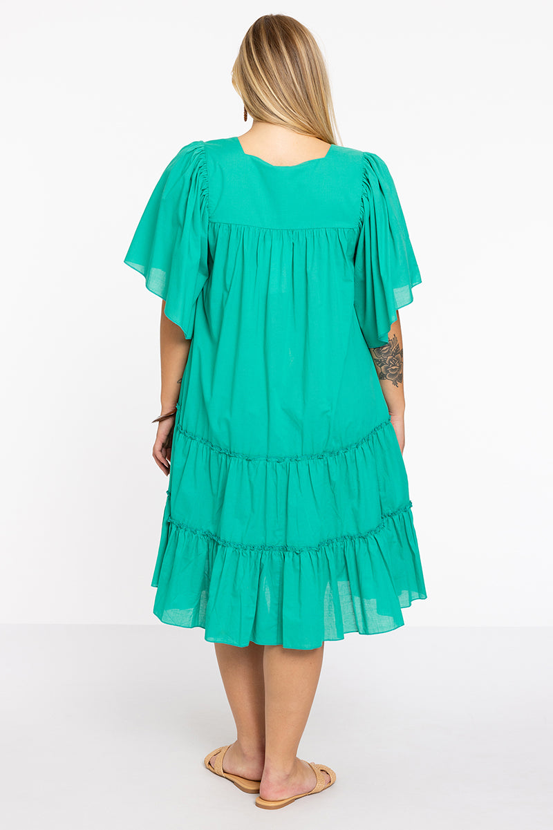 Dress flounces soft cotton