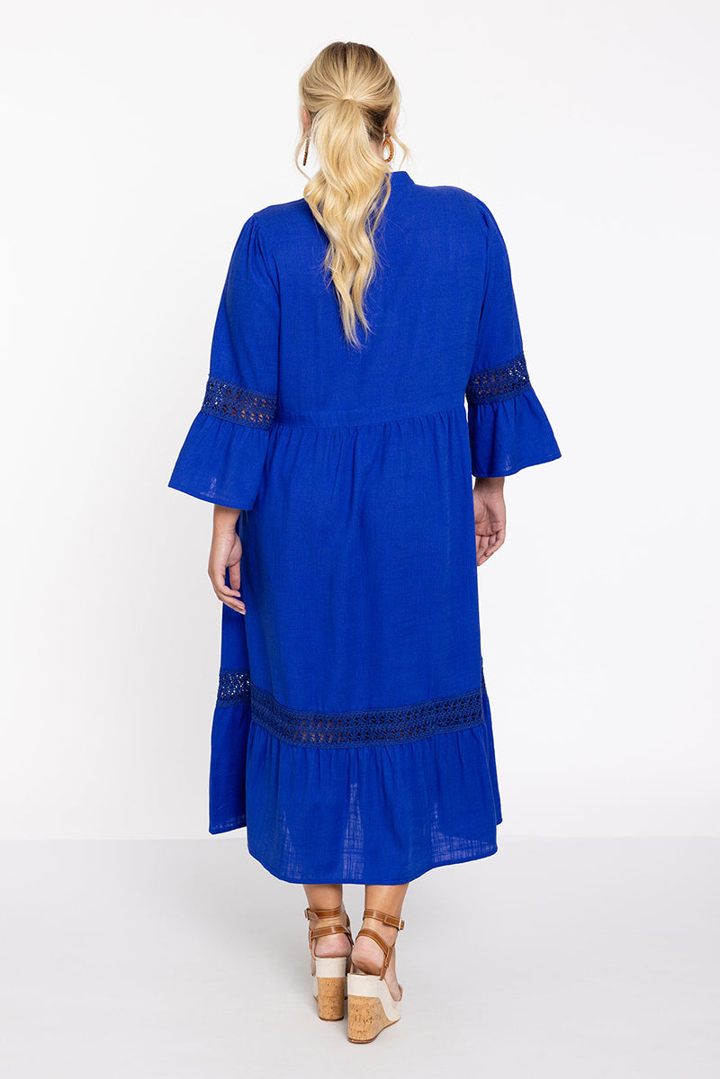 Dress lace linen mix