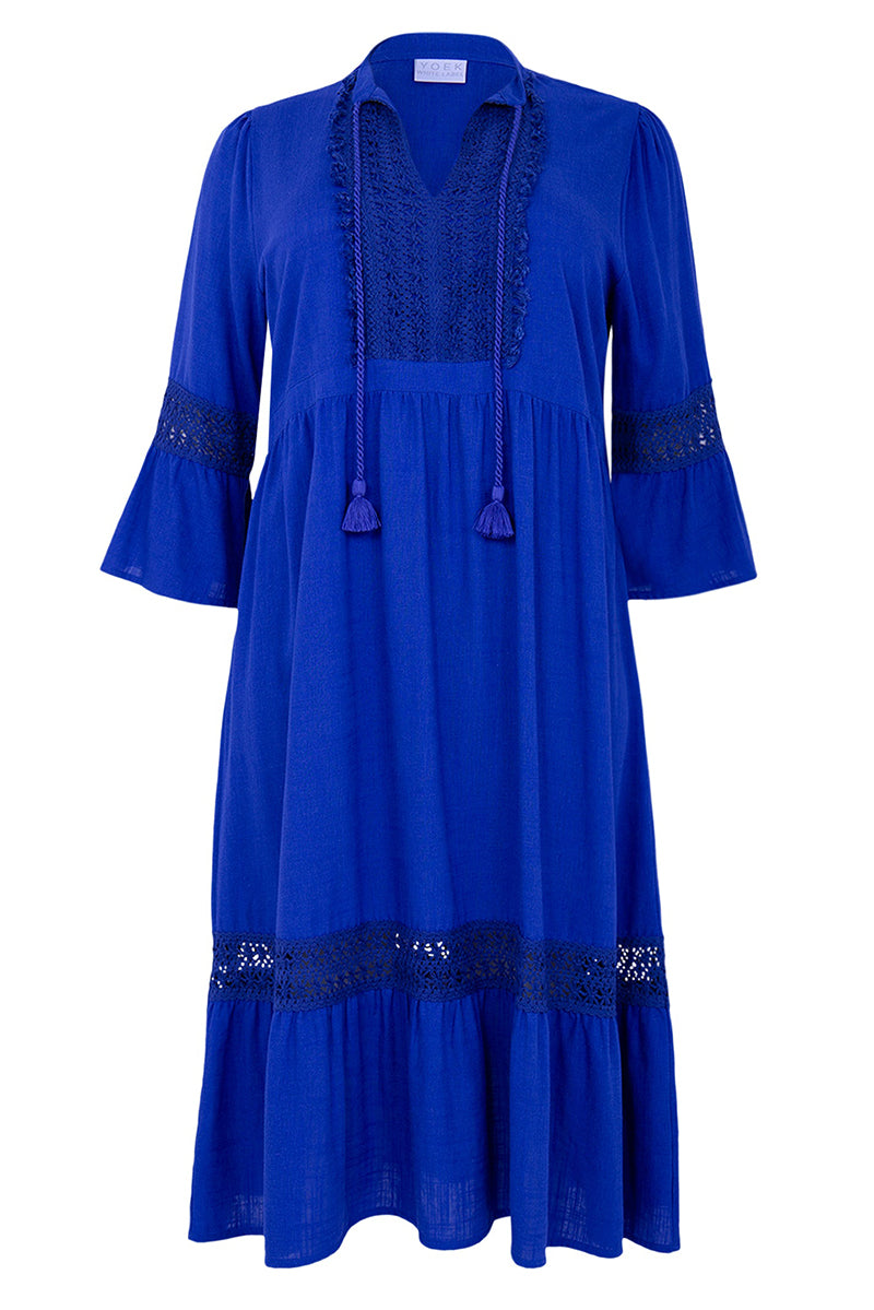 Dress lace linen mix