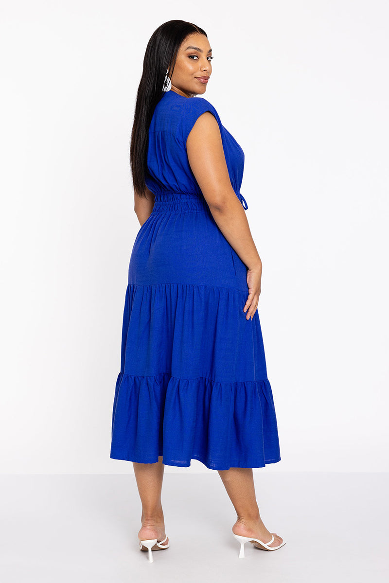 Dress long linen mix