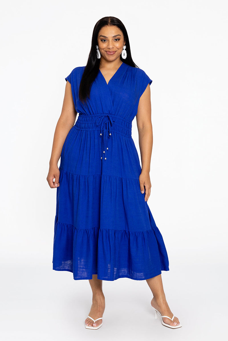 Dress long linen mix