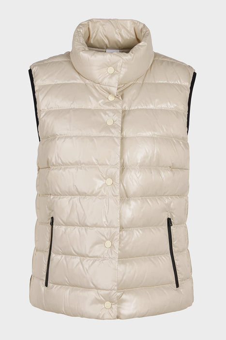 Down waistcoat with stand-up collar