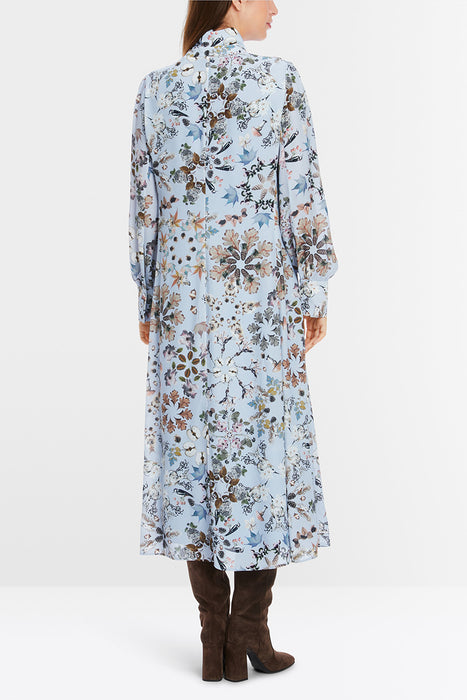 Printed dress in viscose crêpe