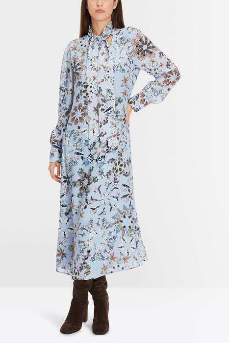 Printed dress in viscose crêpe