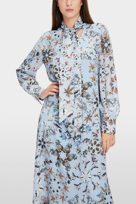 Printed dress in viscose crêpe