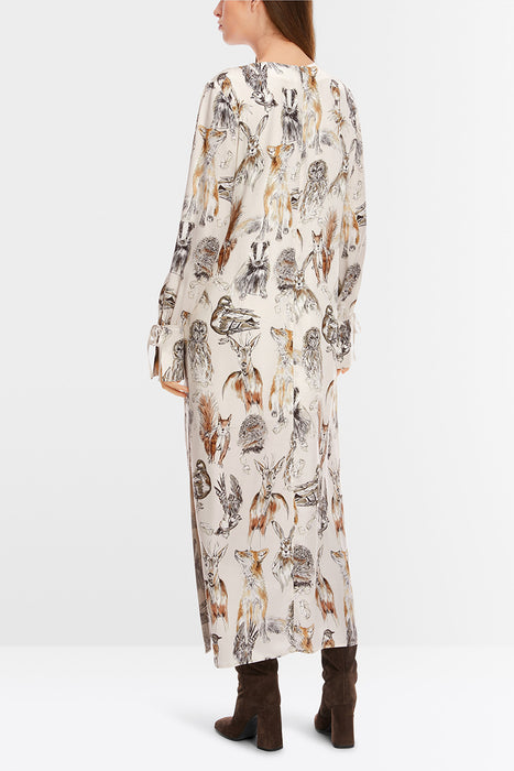 Long dress with animal print