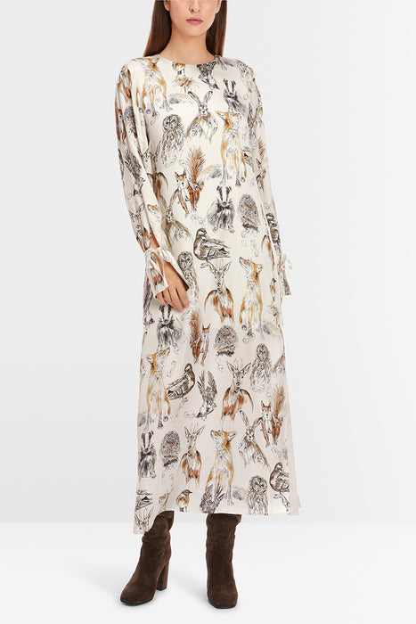 Long dress with animal print