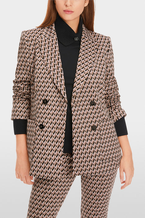 Patterned knit blazer