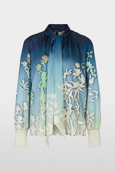 Blouse with floral silhouette motif