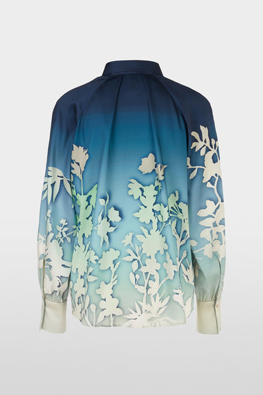 Blouse with floral silhouette motif