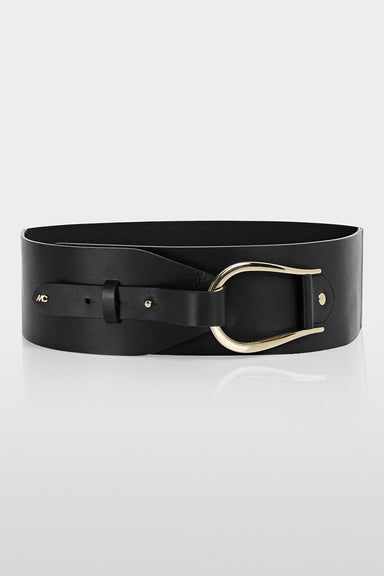 Wide leather belt