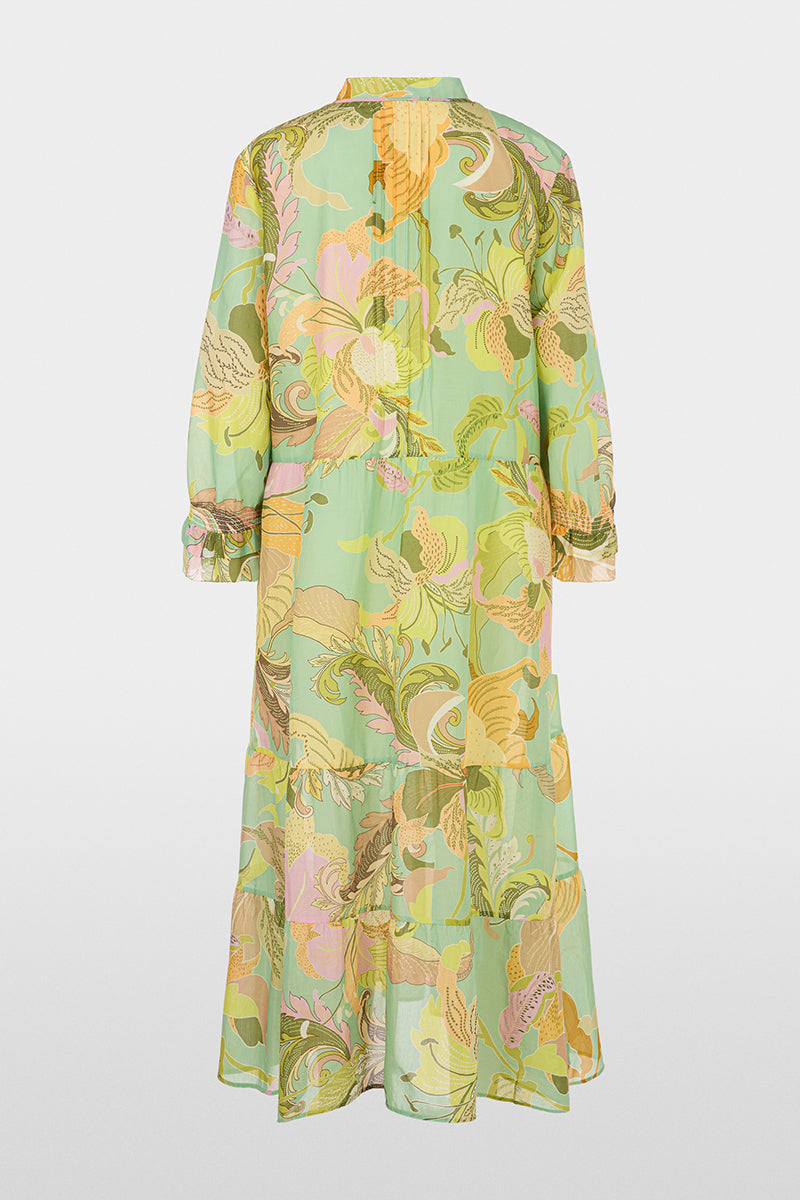 Wide midi dress with leaf motif