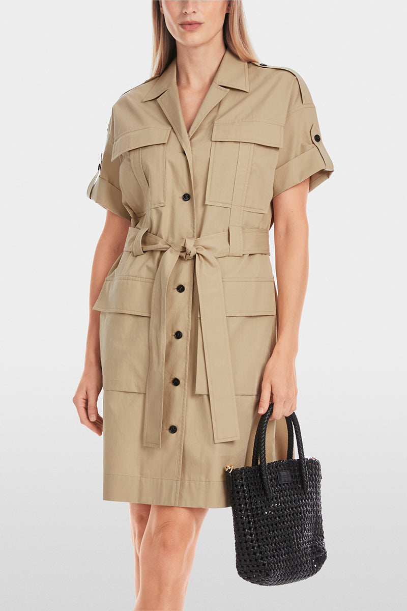 Utility-style plain shirt dress