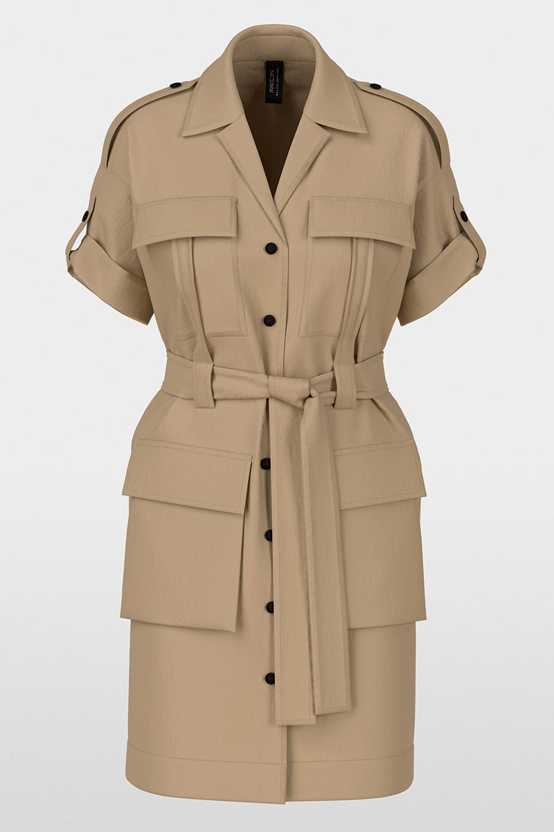 Utility-style plain shirt dress