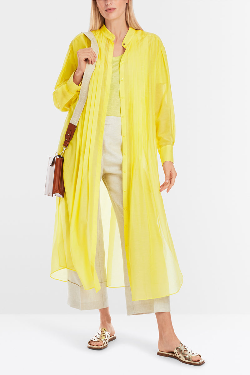 Long shirt blouse with pintucks