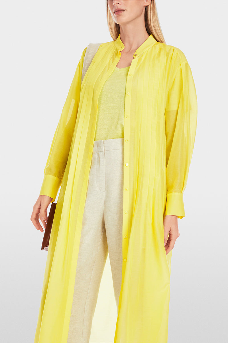 Long shirt blouse with pintucks