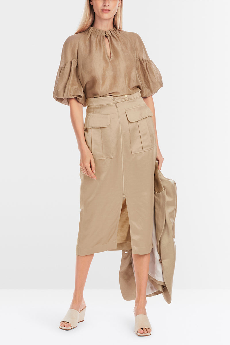 Slim midi skirt with zip