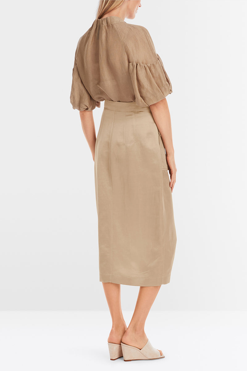 Slim midi skirt with zip