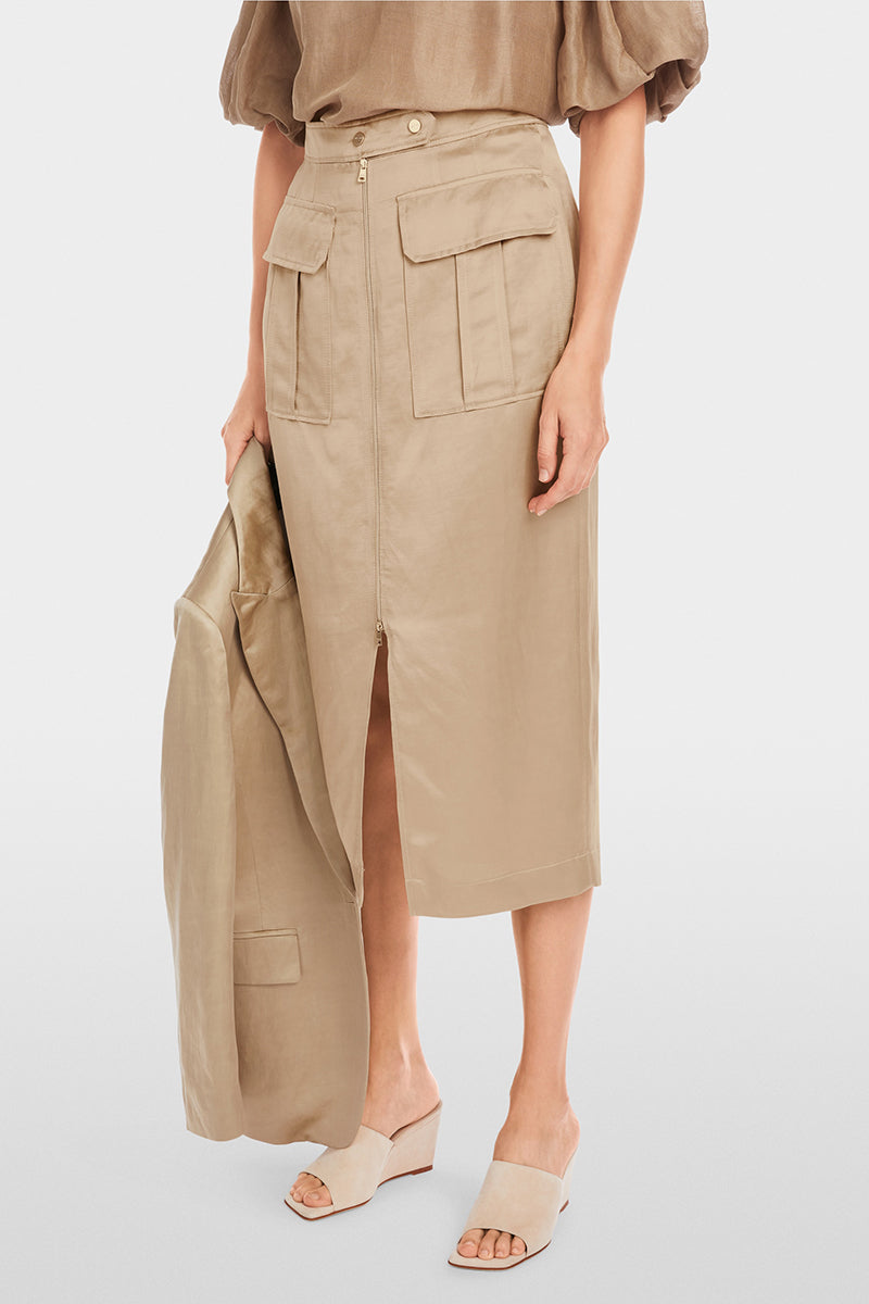 Slim midi skirt with zip