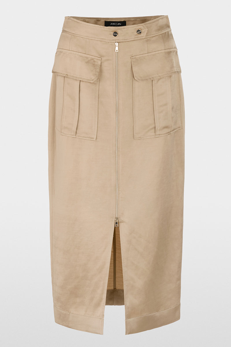 Slim midi skirt with zip