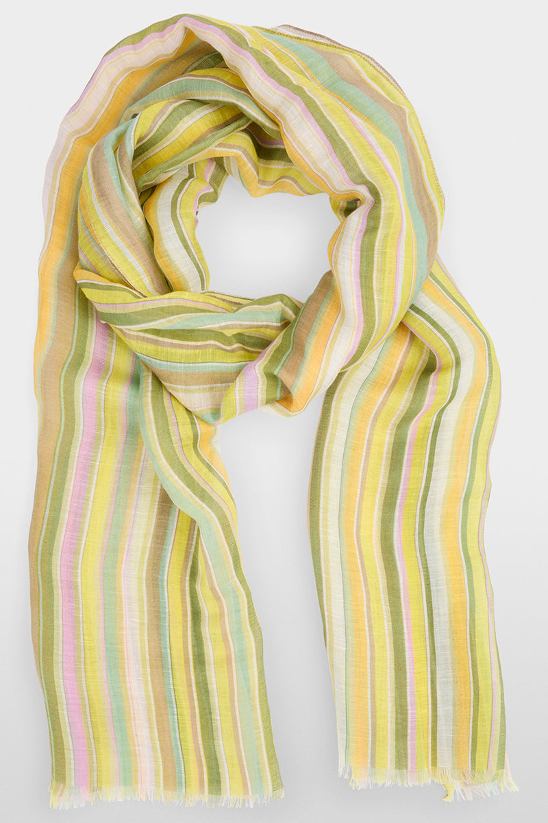 Scarf with multicoloured stripes