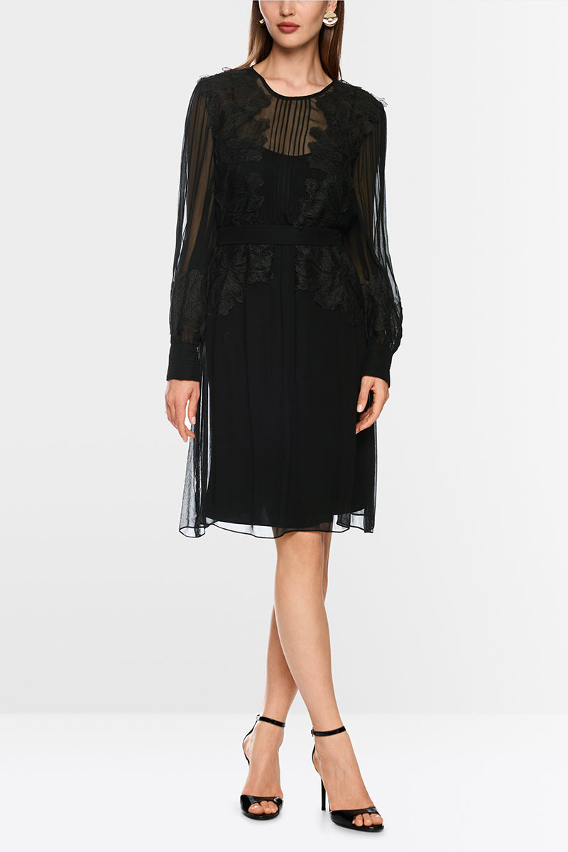 Transparent dress with lace