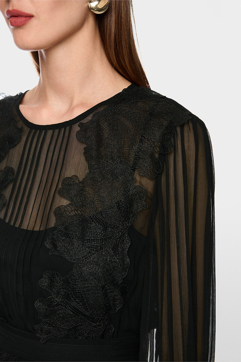 Transparent dress with lace