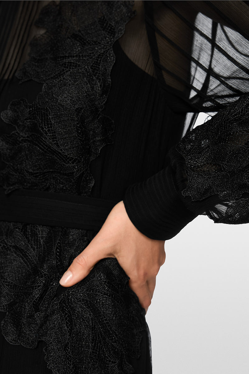 Transparent dress with lace