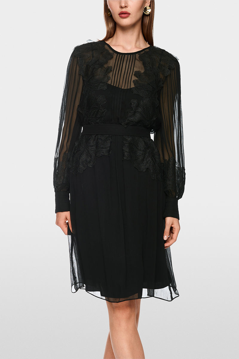 Transparent dress with lace