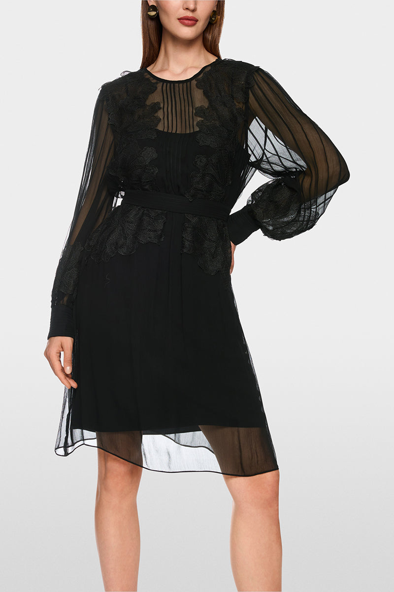 Transparent dress with lace