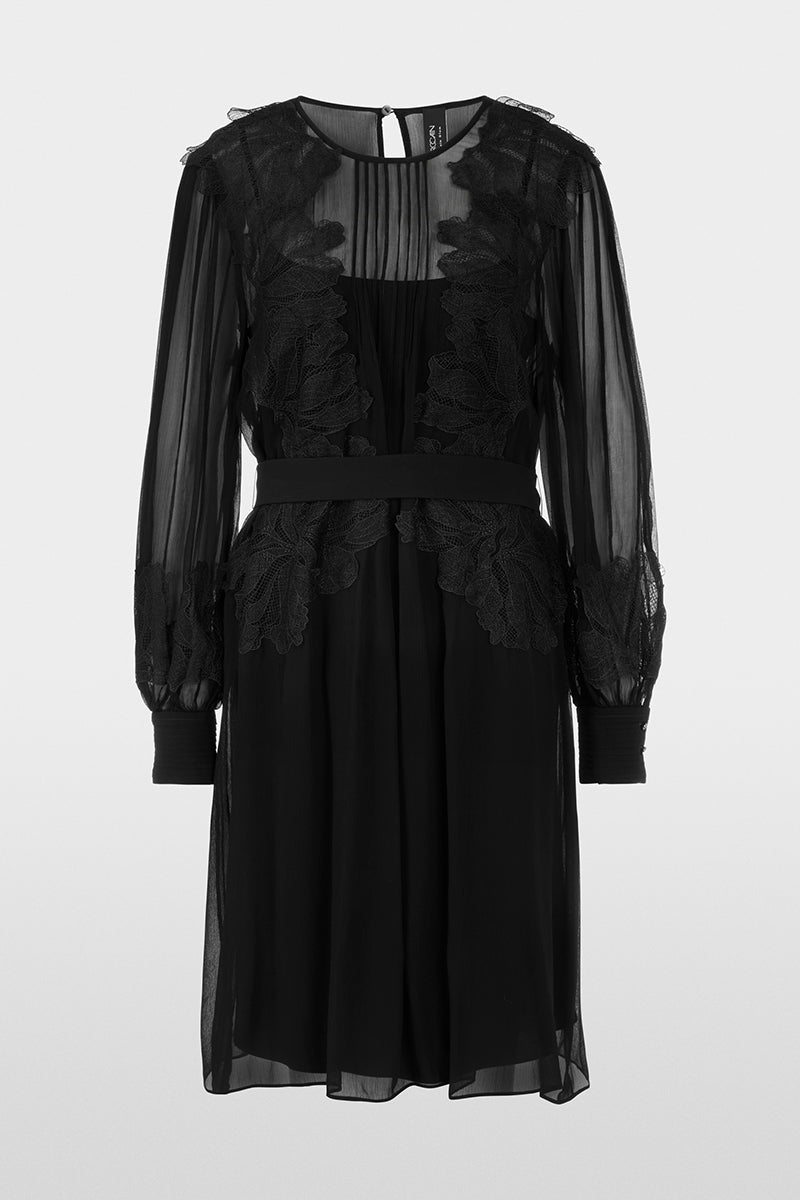 Transparent dress with lace