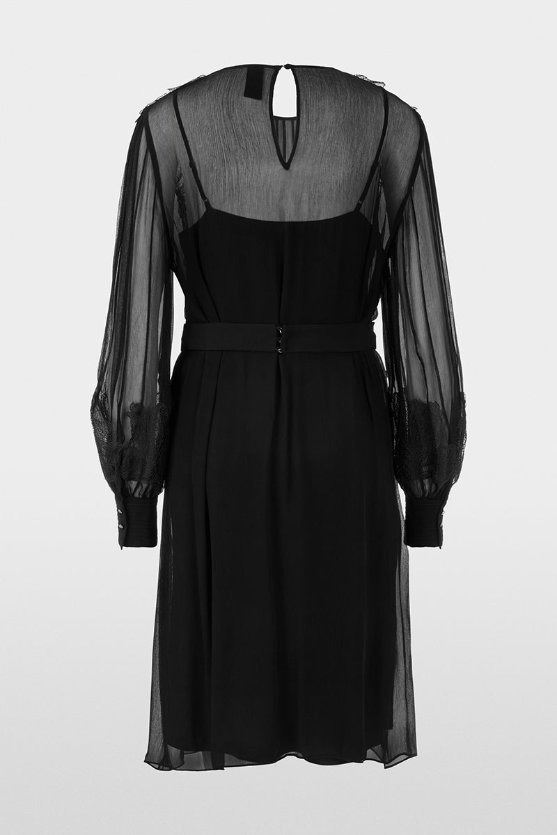 Transparent dress with lace