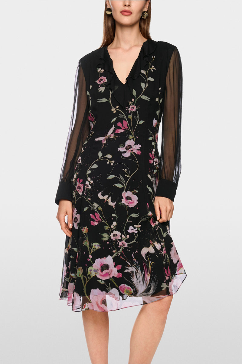 Airy dress with floral pattern