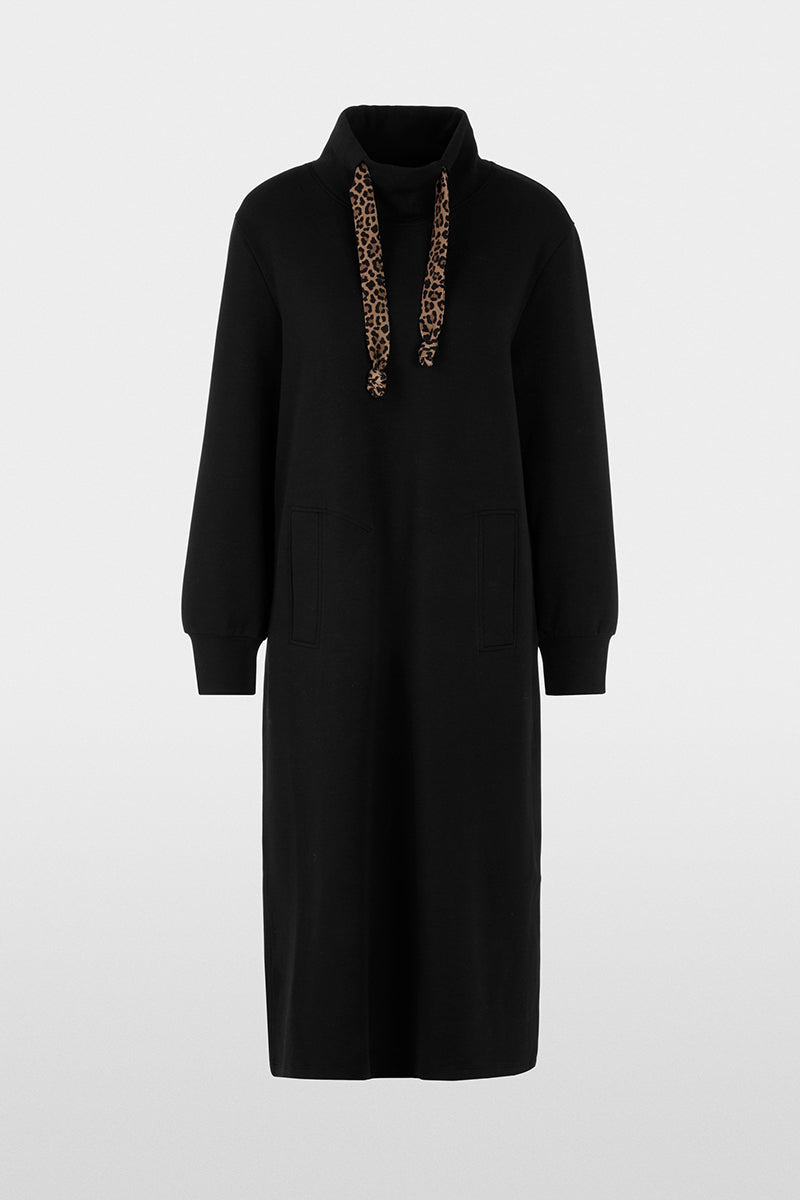 Midi sweatshirt dress with leopard cord
