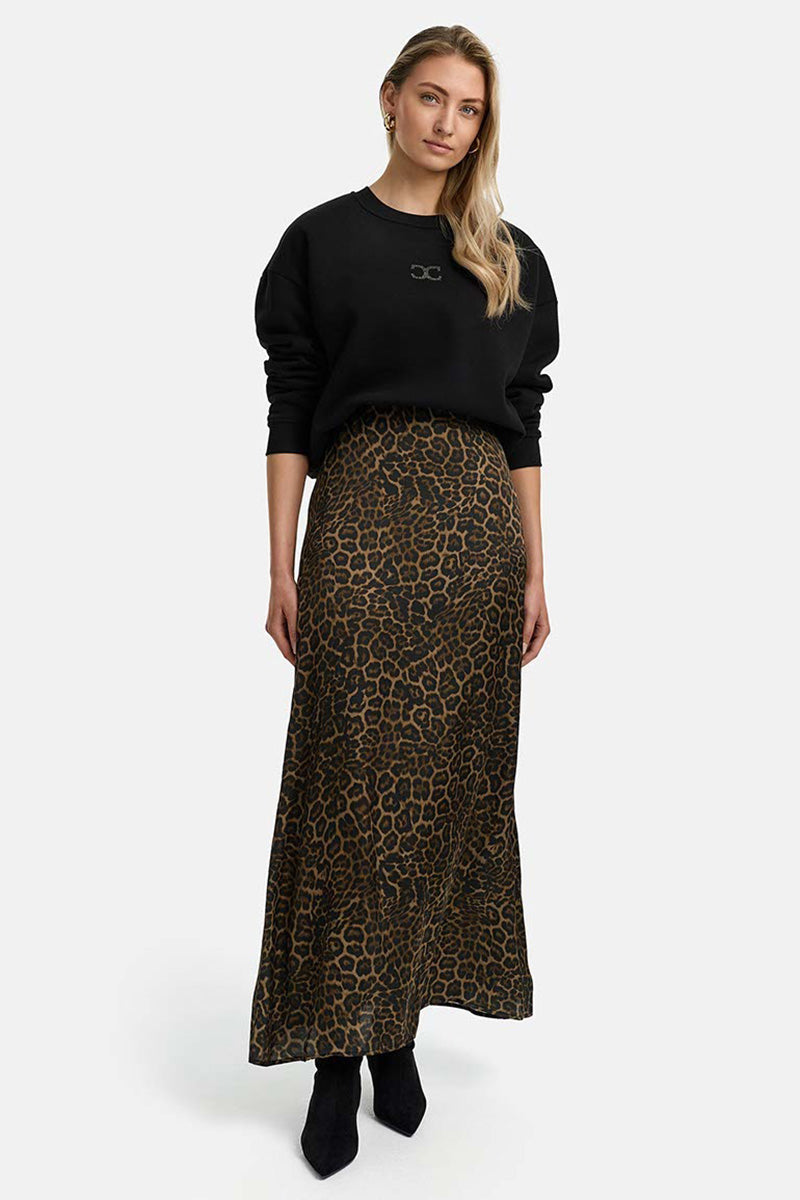 Maxi skirt in viscose satin