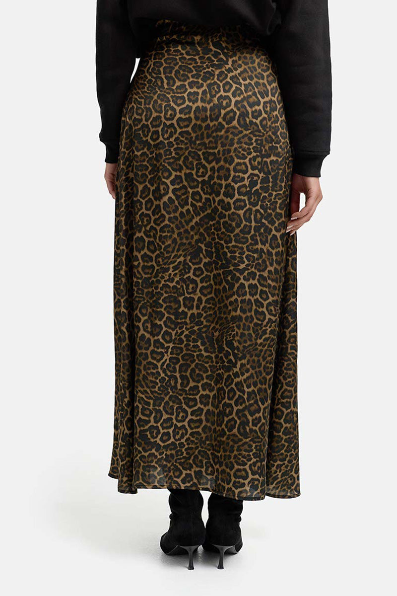 Maxi skirt in viscose satin