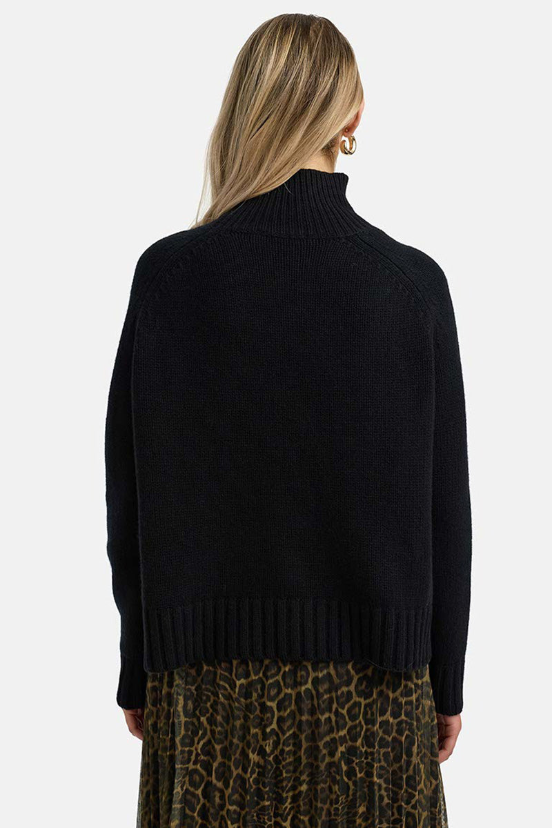 Stand-up collar merino sweater
