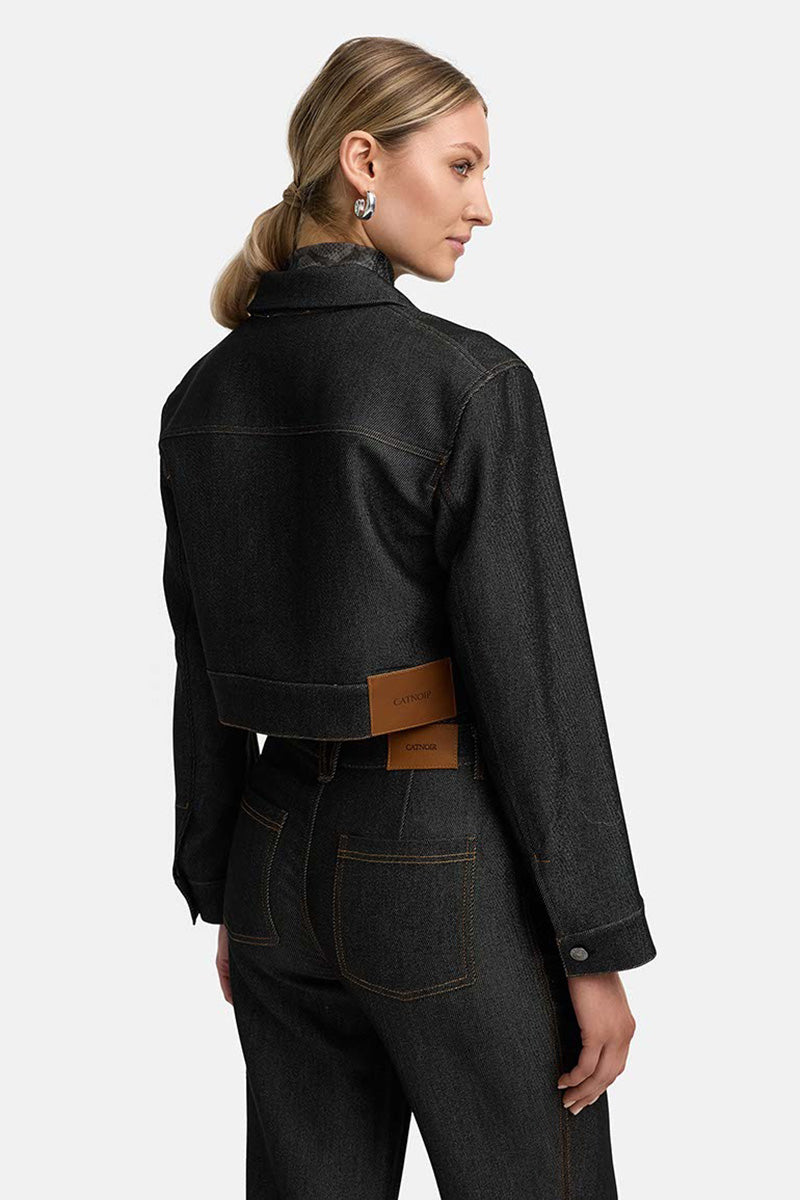 Short jacket in soft denim