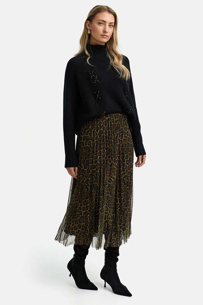 Stand-up collar merino sweater