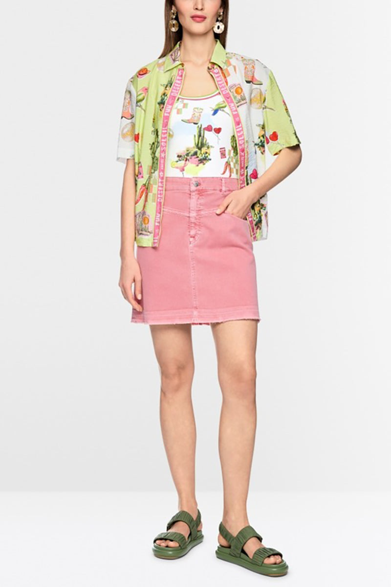Ribbed top with print