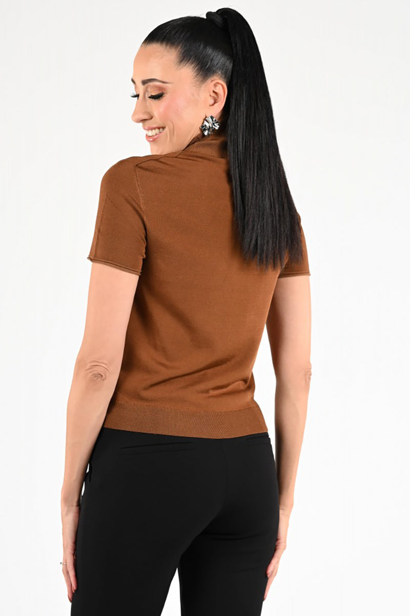 Knitted shirt in viscose