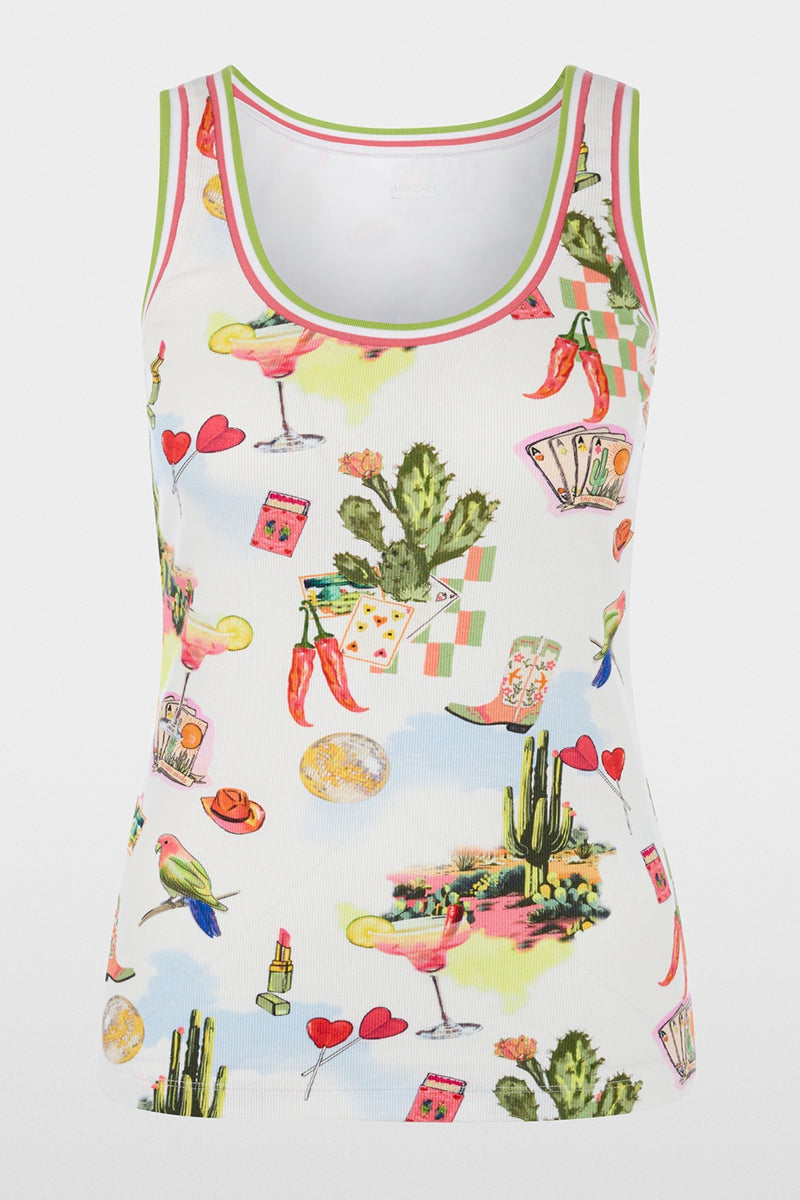 Ribbed top with print