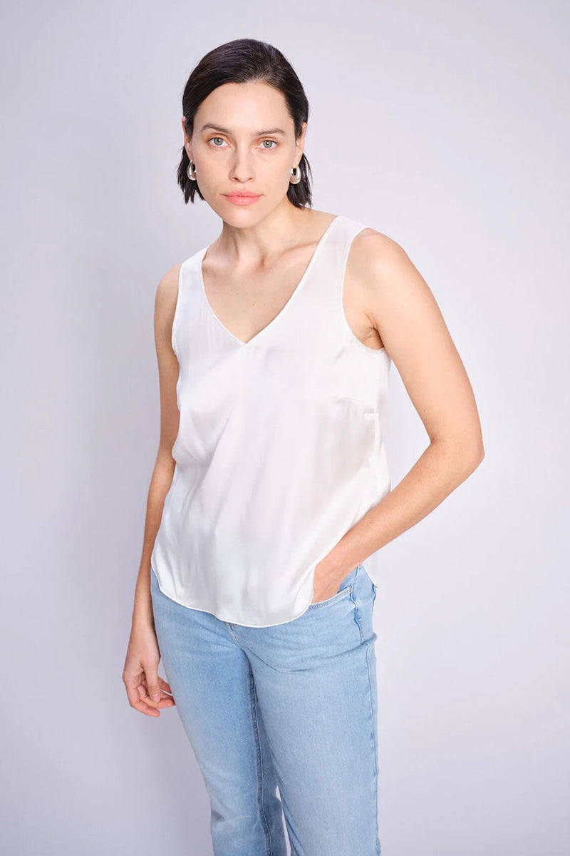 MMAstrid V-Neck Silk Tank Top