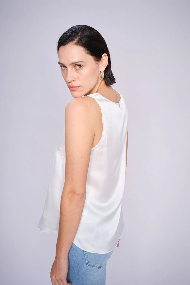 MMAstrid V-Neck Silk Tank Top