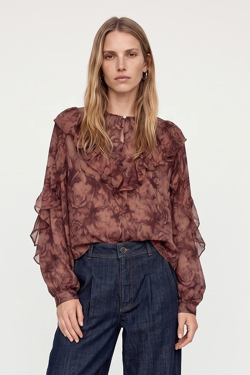 MMRoya Ruffle Rose Blouse