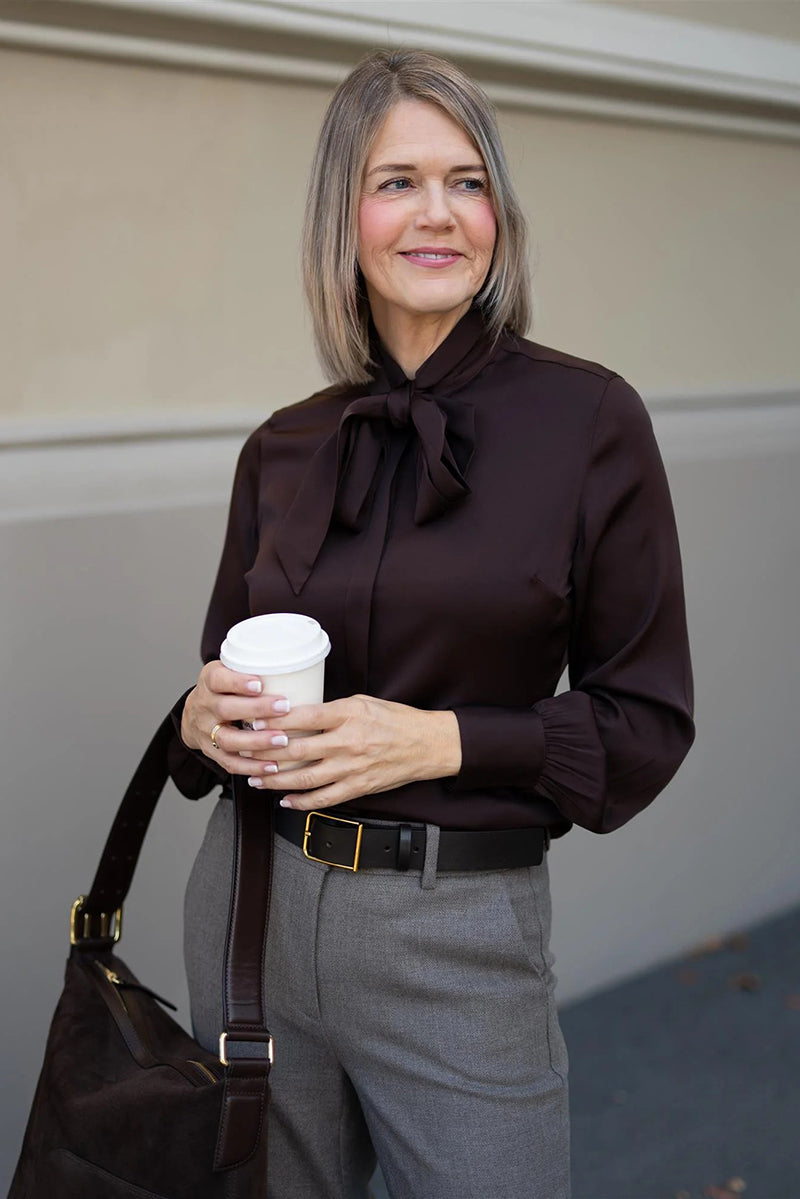 Selma Blouse, Bowtie Flyfront