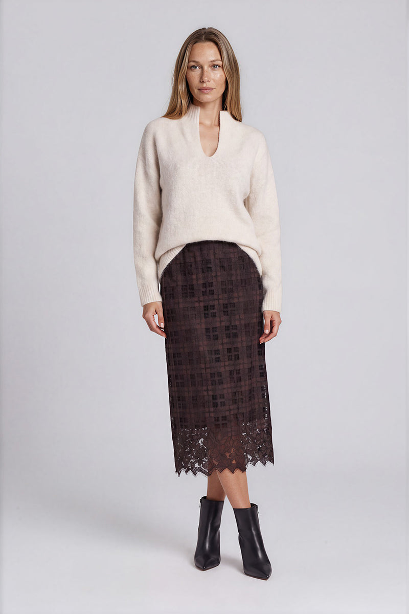Raised V-neck cardigan